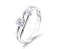 Beautiful Designed CZ Stone Silver Ring NSR-4055